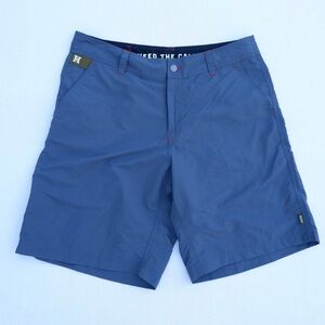 Howler Bros Mens Horizon Hybrid Shorts Size 36 Blue Outdoor Hiking Zip Pockets